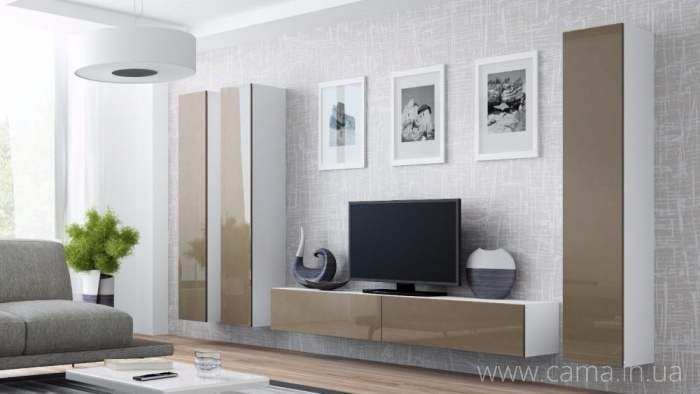 Гостиная Vigo 1 белый/лате глянец