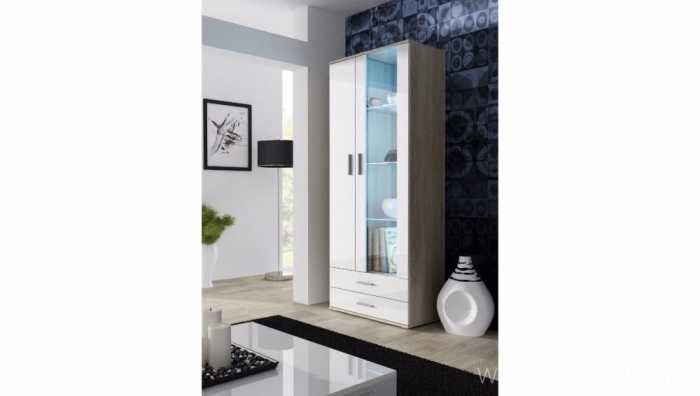 Витрина высокая Soho S-6 дуб сонома/белый глянец Витрина высокая Soho S-6 дуб сонома/белый глянец