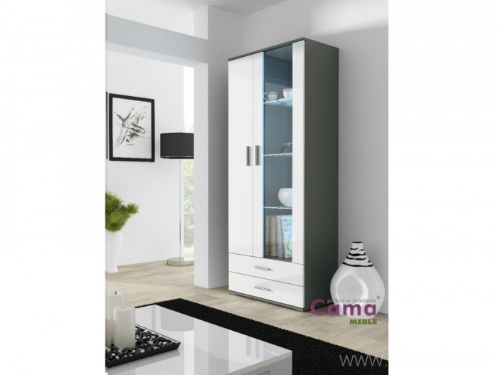 Витрина высокая Soho S-6 серый/белый глянец Витрина высокая Soho S-6 серый/белый глянец