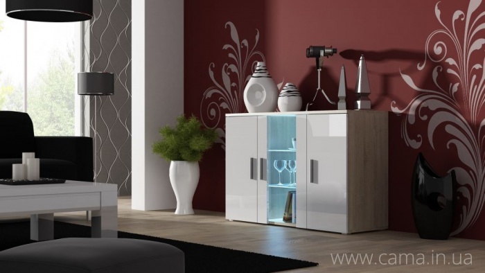 Комод Soho S7 дуб сонома/белый глянец