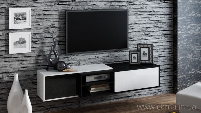 Комод ТВ Sigma 1B черный/белый глянец Комод ТВ Sigma 1B черный/белый глянец