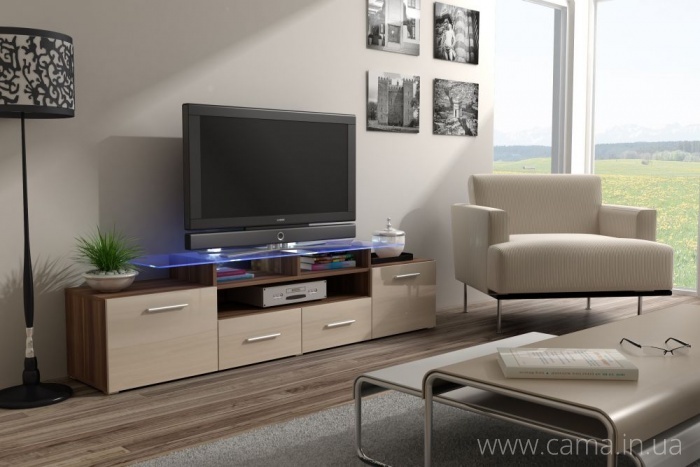 Комод Evora слива/кремовый глянец