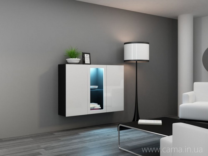 Комод Vigo 120 черный/белый глянец