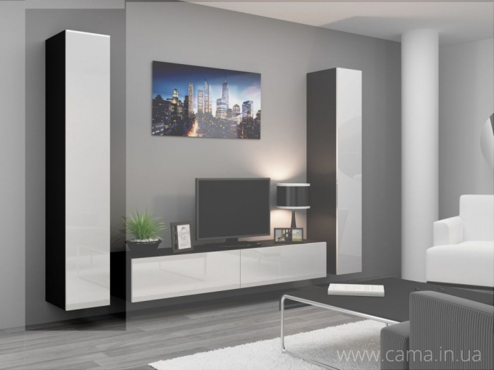 Пенал навесной Vigo 180 черный/белый глянец Пенал навесной Vigo 180 черный/белый глянец