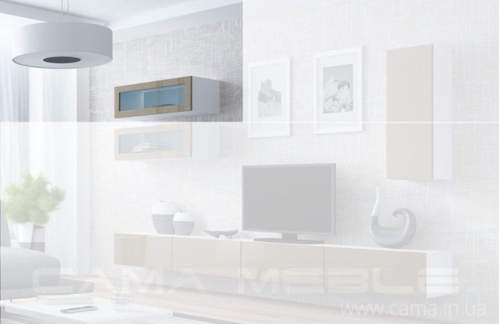 Витрина навесная Vigo 90 белый/латте глянец Витрина навесная Vigo 90 белый/латте глянец