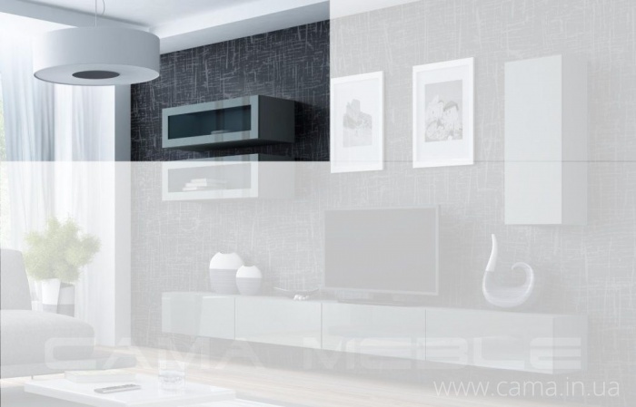 Витрина навесная Vigo 90 серый/серый глянец Витрина навесная Vigo 90 серый/серый глянец