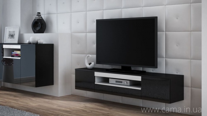 Тумба ТВ Viva белый/белый/черный Тумба ТВ Viva белый/белый/черный